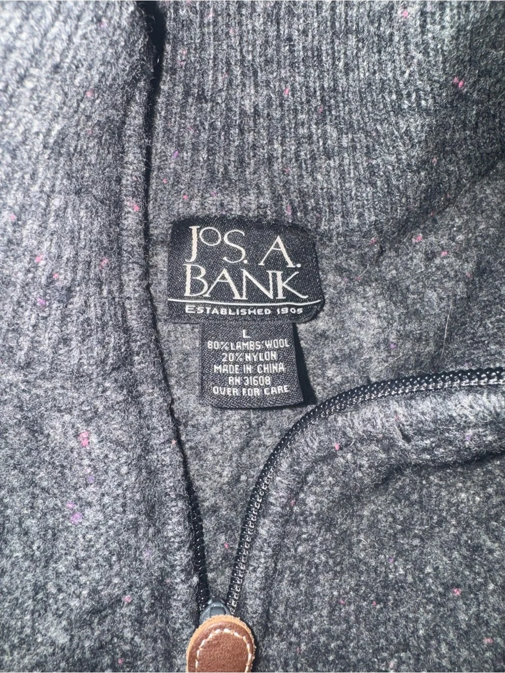 Jos. A. Bank Men’s Charcoal Half-Zip Sweater